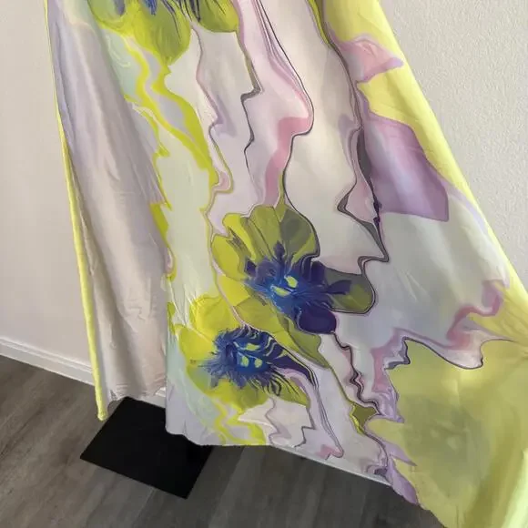 MISA Los Angele Satin Sleeveless Floral Print  Sylvie Dress (Sz: M / RTL: $410) - Picture 5 of 12